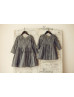 Long Sleeves Gray Allover Lace Flower Girl Dress